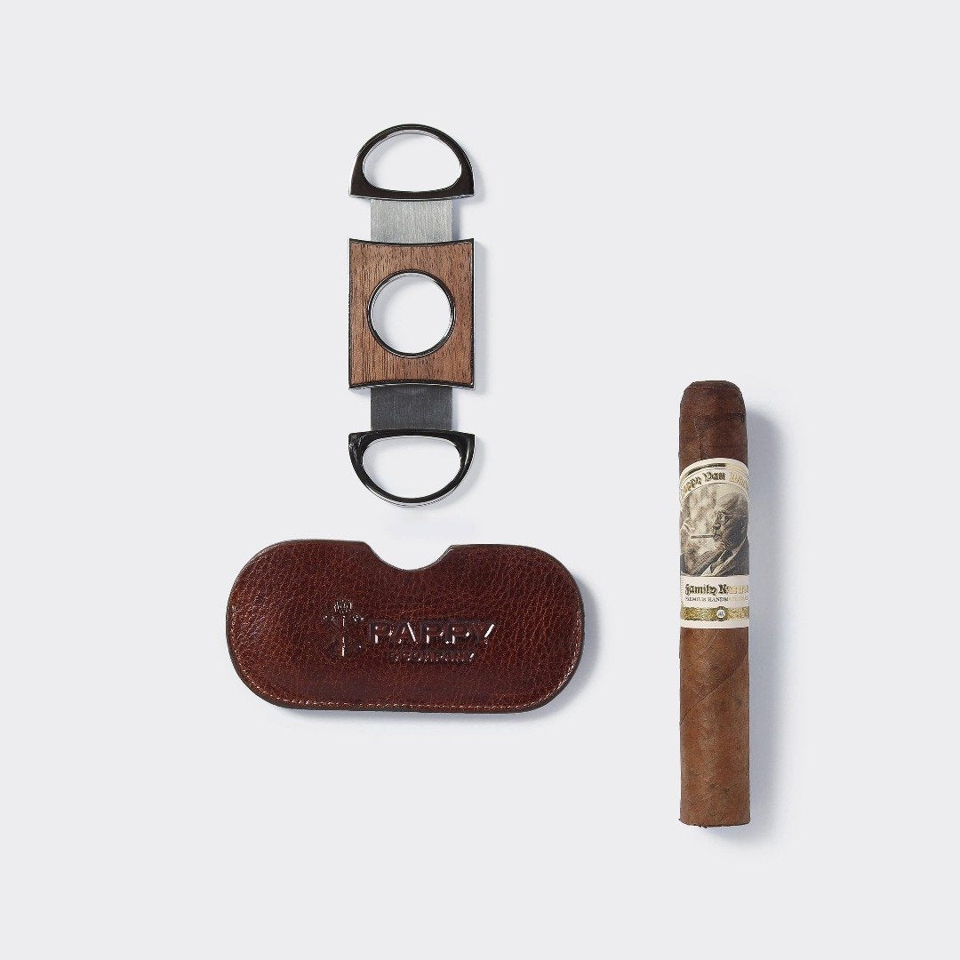 Custom "Double Guillotine" Cigar Cutter in Walnut Wood