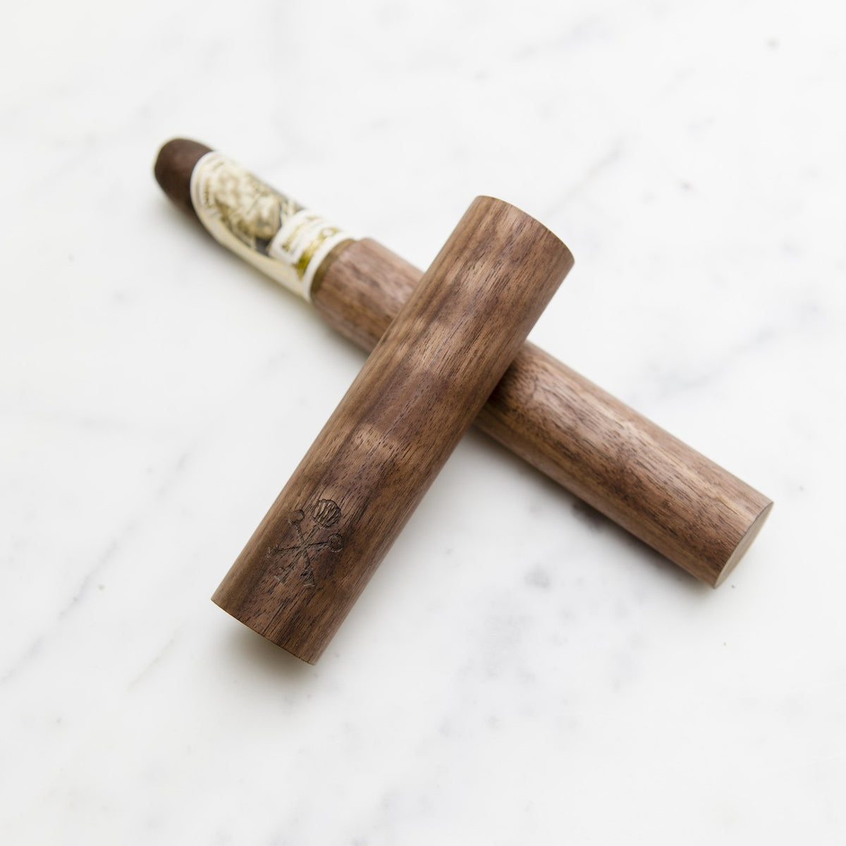 Custom Single Cigar Tube Made with Zebrawood