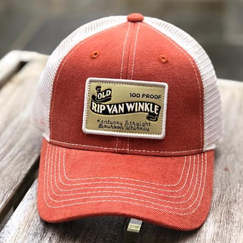 Vintage Bourbon Label Trucker Hat in Orange