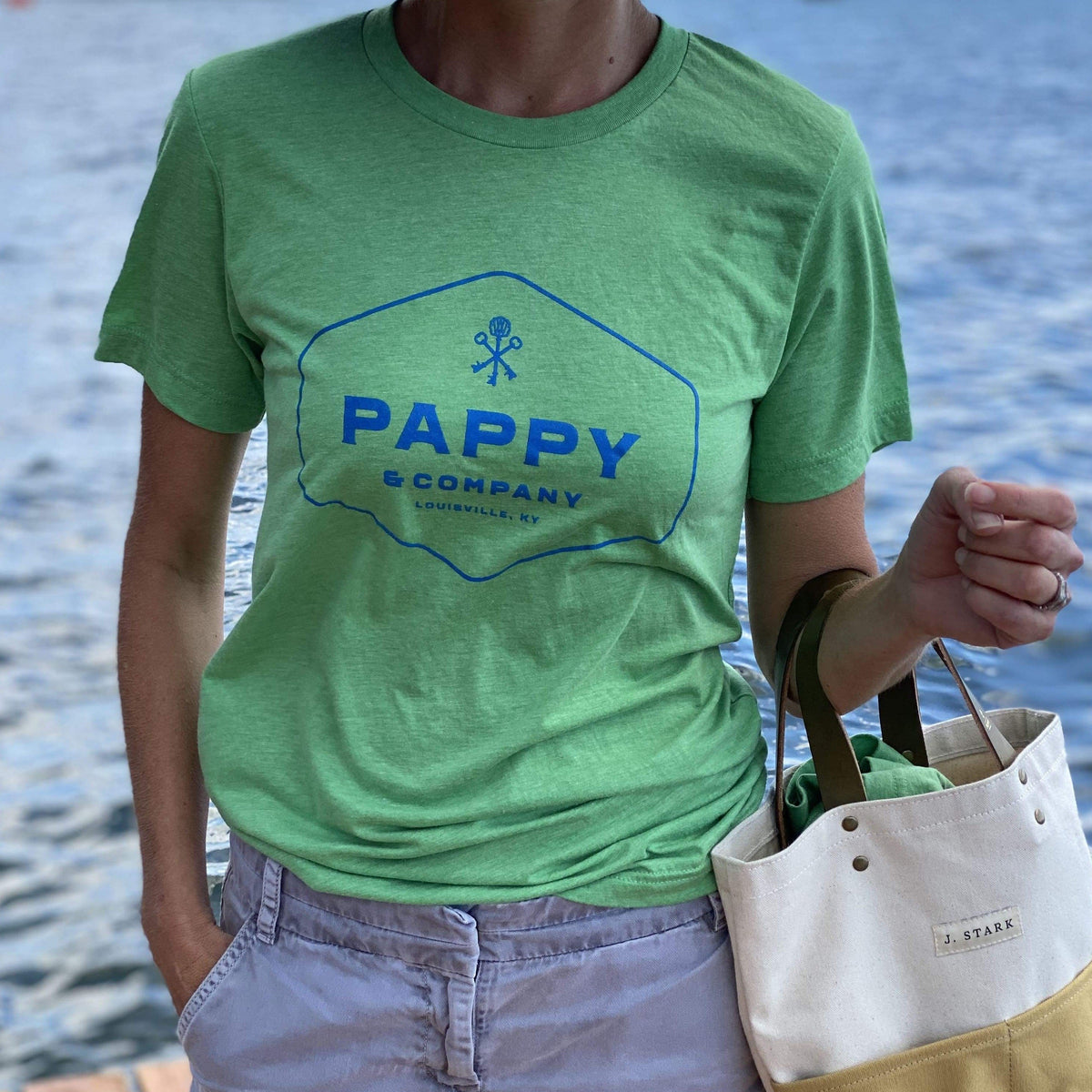 Unisex T-shirt Pappy & Company Enclosed Logo in Green Tri-blend