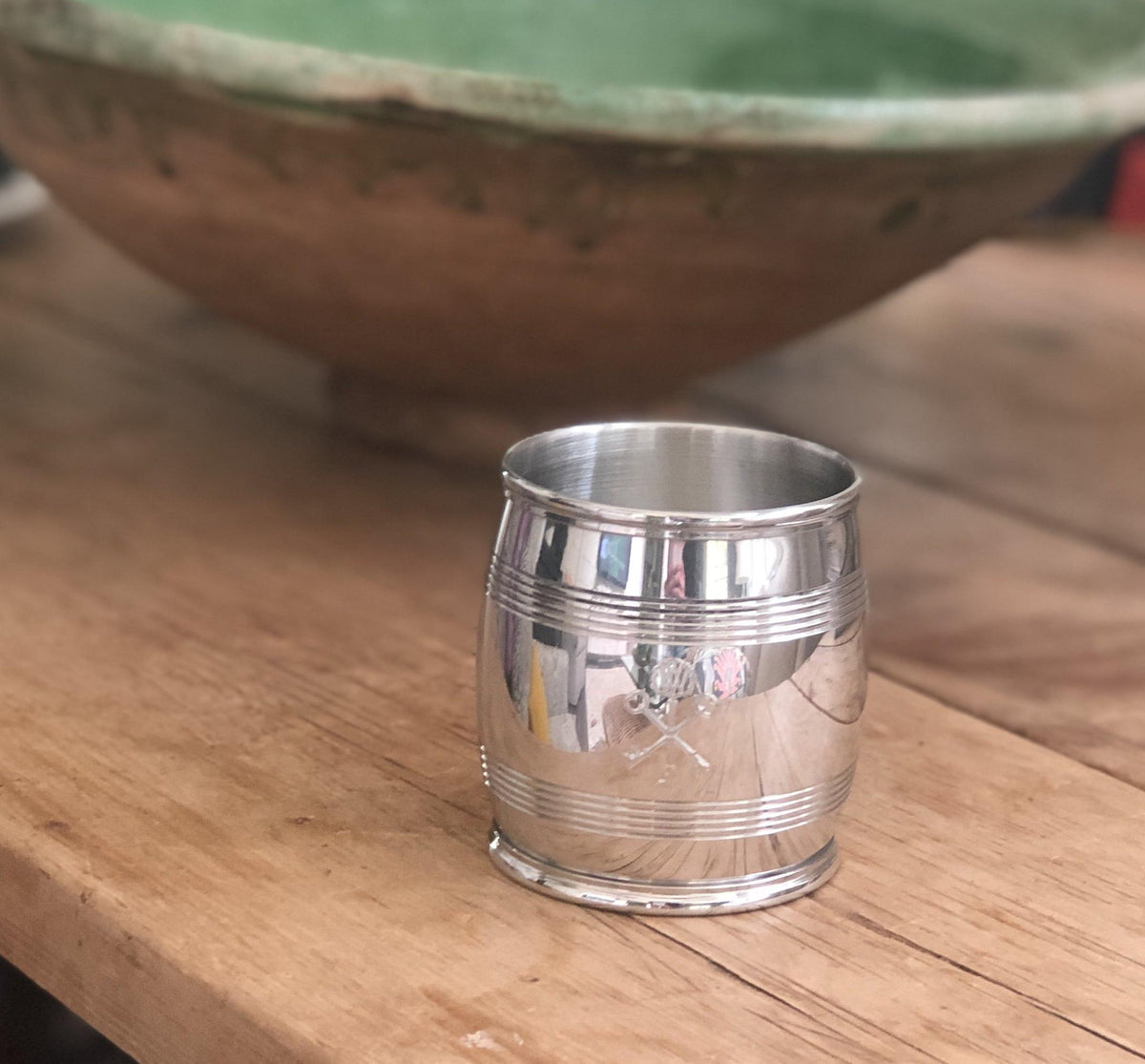 Custom Pappy & Company Engraved Asa Pewter Barrel Beaker