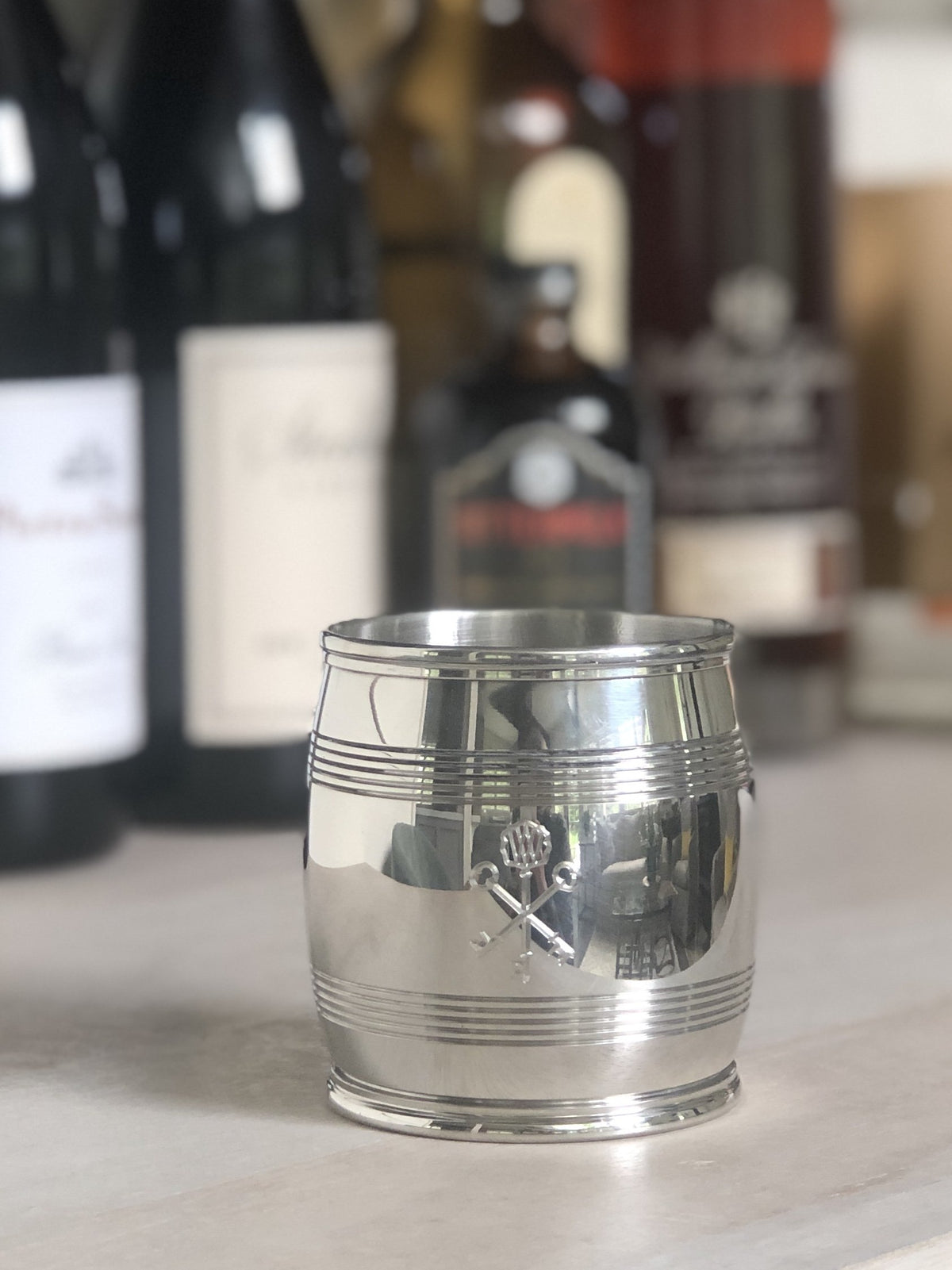 Custom Pappy & Company Engraved Asa Pewter Barrel Beaker