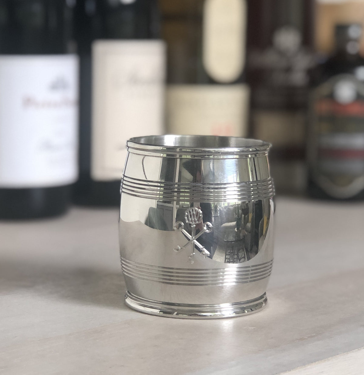 Custom Pappy & Company Engraved Asa Pewter Barrel Beaker