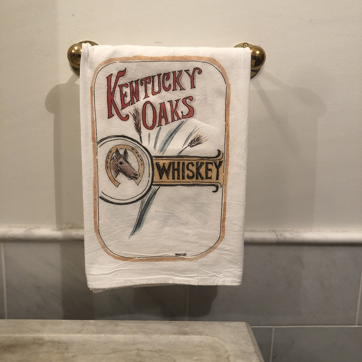Custom Kentucky Oaks Hand Towel by Maizie Clarke