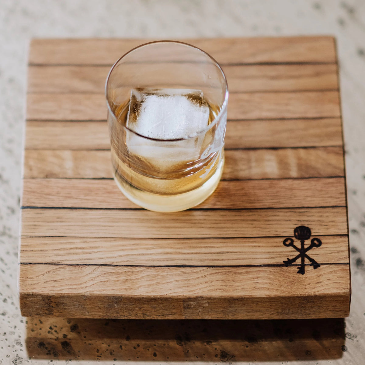 Bourbon Barrel Stave Cutting Board: Square