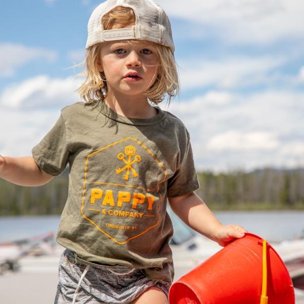 Kids' T-shirt Pappy & Company in Olive Green Tri-blend