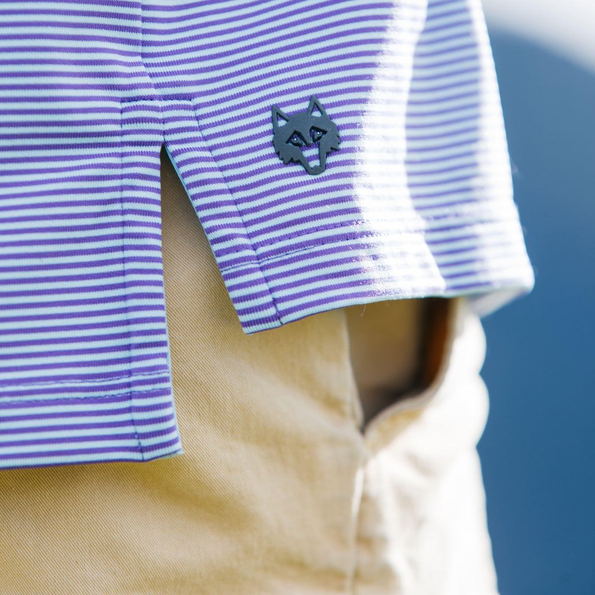 Pappy & Company X Greyson Performance Polo - Blue Stripe
