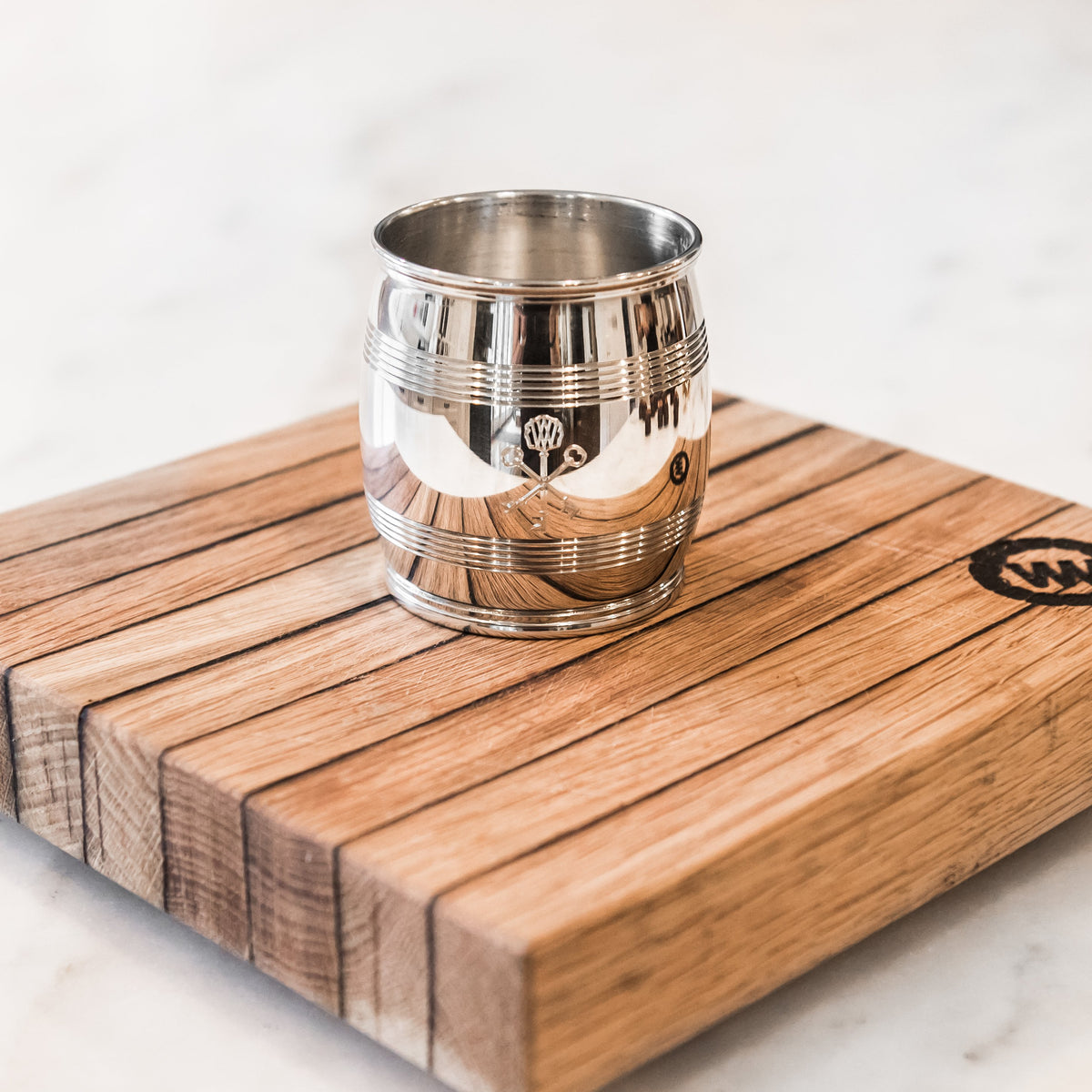 Custom Pappy & Company Engraved Asa Pewter Barrel Beaker