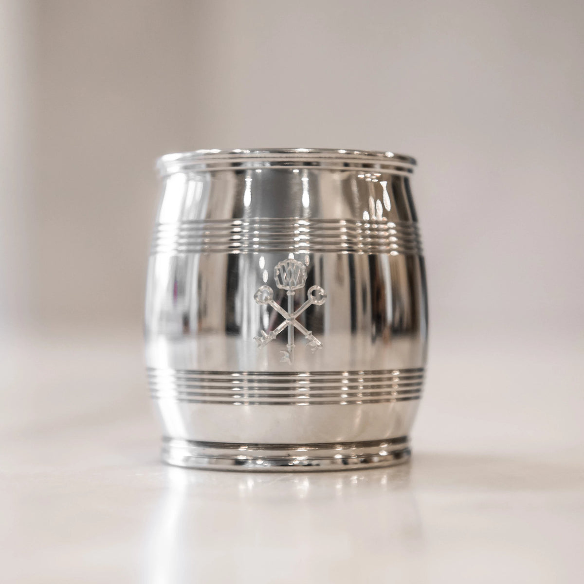 Custom Pappy & Company Engraved Asa Pewter Barrel Beaker