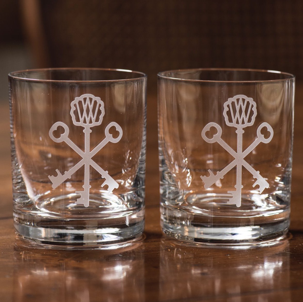 Pappy Bourbon Crystal Double Old Fashioned Rocks Glasses Set